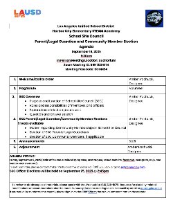 SSC Agenda